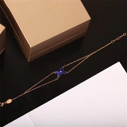 [Everoly JW]JEUX BRACELET BLUE AGATE PINK GOLD 1 DIAMOND