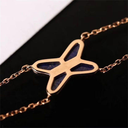 [Everoly JW]JEUX BRACELET BLUE AGATE PINK GOLD 1 DIAMOND