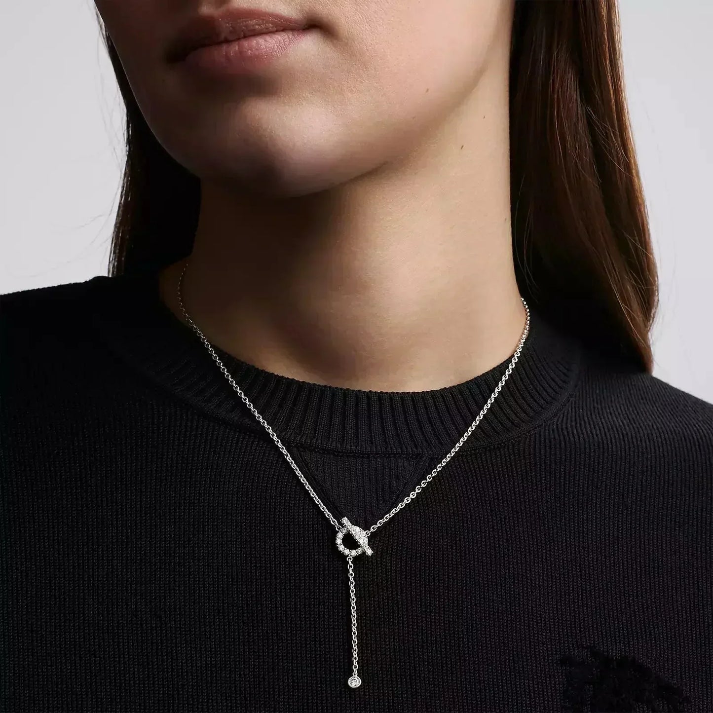 [Everoly JW]FINESSE SILVER DIAMOND NECKLACE