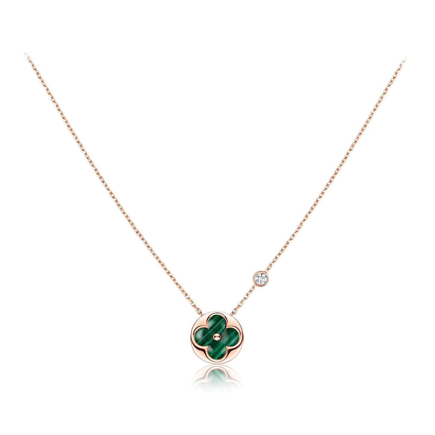 [Everoly JW]SUN PEDANT PINK GOLD 1 DIAMOND NECKLACE