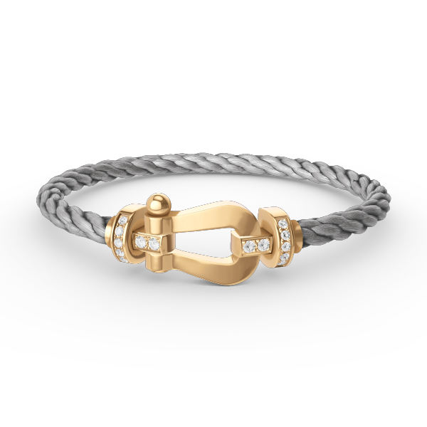[Everoly JW]FORCE LARGE HORSESHOE HALF DIAMOND BRACELET GOLD