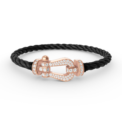 [Everoly JW]FORCE LARGE HORSESHOE FULL DIAMOND BRACELET ROSE GOLD