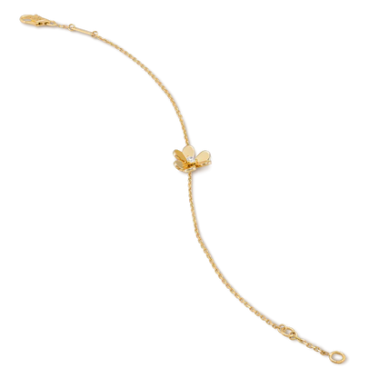 [Everoly JW]FRIVOLE GOLD FLOWER PINK MALACHITE BRACELET