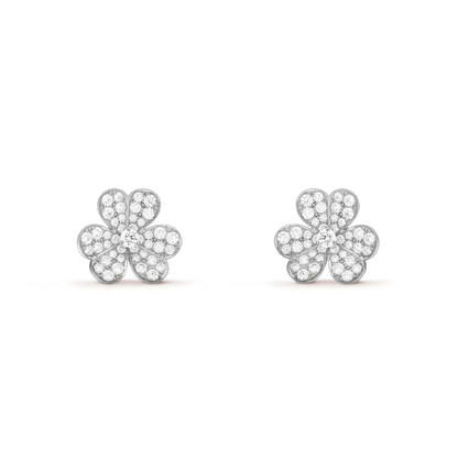 [Everoly JW]FRIVOLE SILVER FLOWER DIAMOND EARRINGS