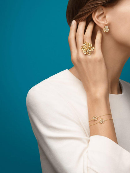 [Everoly JW]FRIVOLE GOLD FLOWER DIAMOND EARRINGS