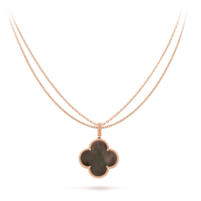 [Everoly JW]CLOVER 25MM GOLD DARK MOP BIG CLOVER NECKLACE