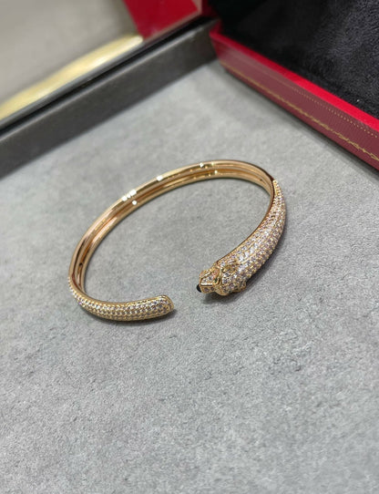 [Everoly JW]PANTHERE FULL DIAMOND OPEN BRACELET