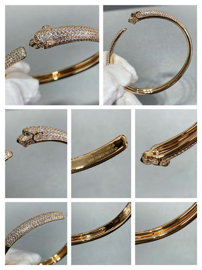 [Everoly JW]PANTHERE FULL DIAMOND OPEN BRACELET