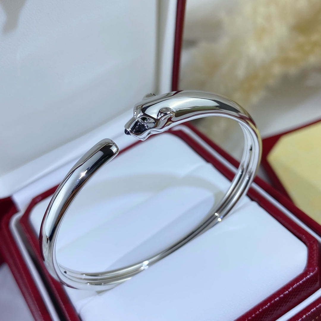 [Everoly JW]PANTHERE SILVER OPEN BRACELET