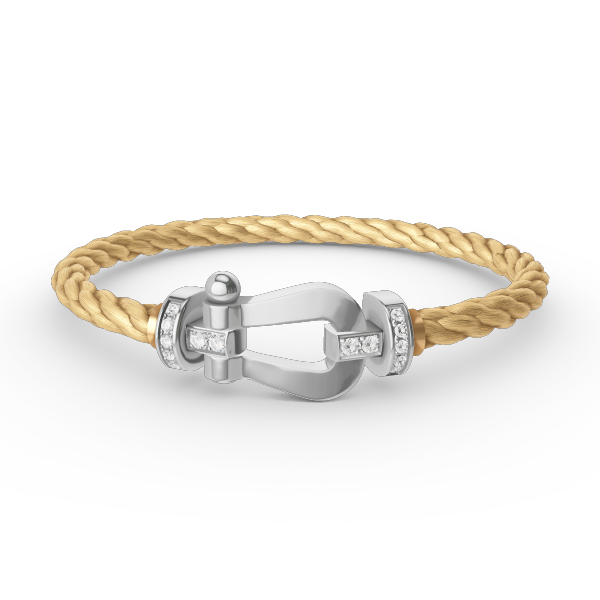 [Everoly JW]FORCE LARGE HORSESHOE HALF DIAMOND BRACELET SILVER