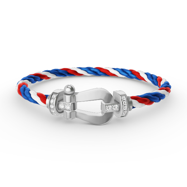 [Everoly JW]FORCE LARGE HORSESHOE HALF DIAMOND BRACELET SILVER
