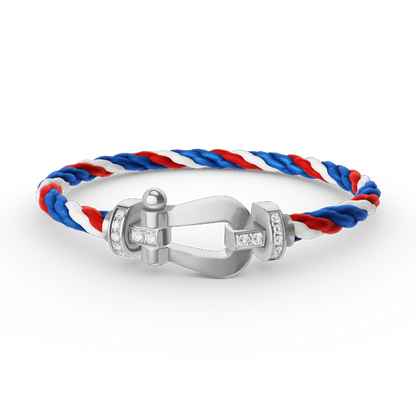[Everoly JW]FORCE LARGE HORSESHOE HALF DIAMOND BRACELET SILVER