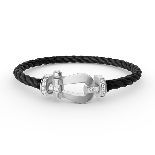 [Everoly JW]FORCE LARGE HORSESHOE HALF DIAMOND BRACELET SILVER