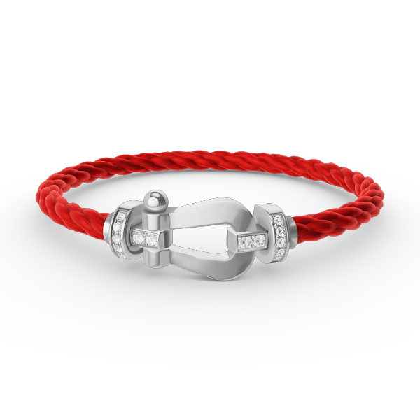 [Everoly JW]FORCE LARGE HORSESHOE HALF DIAMOND BRACELET SILVER