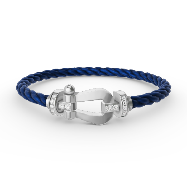 [Everoly JW]FORCE LARGE HORSESHOE HALF DIAMOND BRACELET SILVER