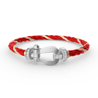 [Everoly JW]FORCE LARGE HORSESHOE HALF DIAMOND BRACELET SILVER