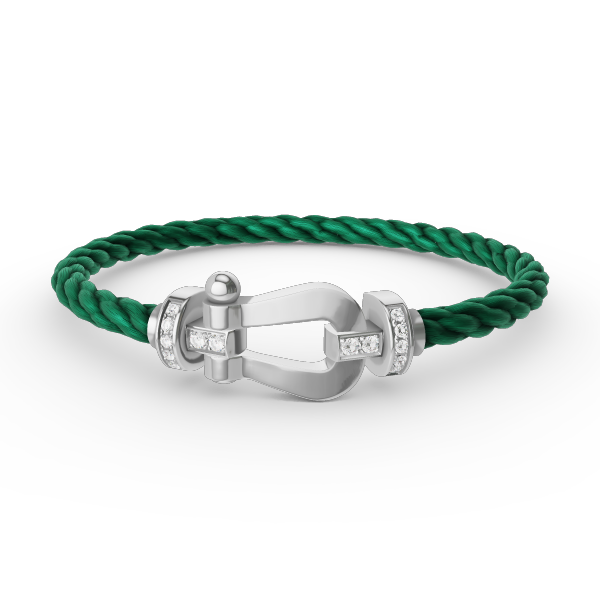 [Everoly JW]FORCE LARGE HORSESHOE HALF DIAMOND BRACELET SILVER
