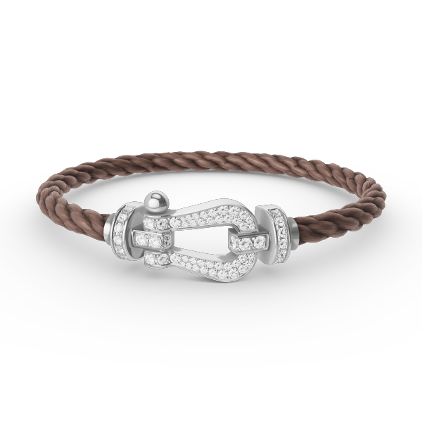 [Everoly JW]FORCE LARGE HORSESHOE FULL DIAMOND BRACELET SILVER