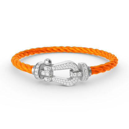 [Everoly JW]FORCE LARGE HORSESHOE FULL DIAMOND BRACELET SILVER