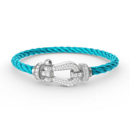 [Everoly JW]FORCE LARGE HORSESHOE FULL DIAMOND BRACELET SILVER