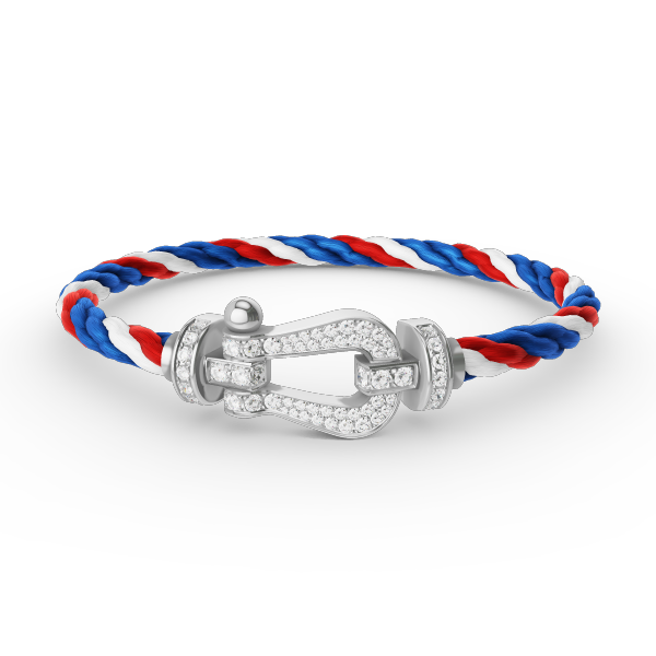 [Everoly JW]FORCE LARGE HORSESHOE FULL DIAMOND BRACELET SILVER
