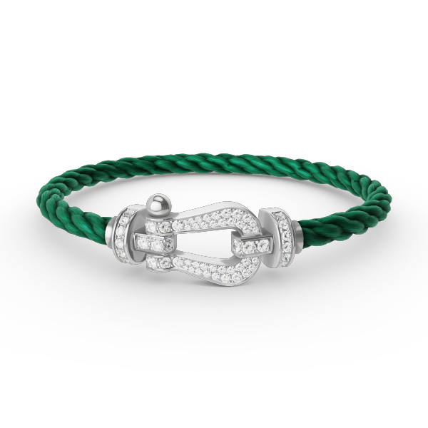 [Everoly JW]FORCE LARGE HORSESHOE FULL DIAMOND BRACELET SILVER
