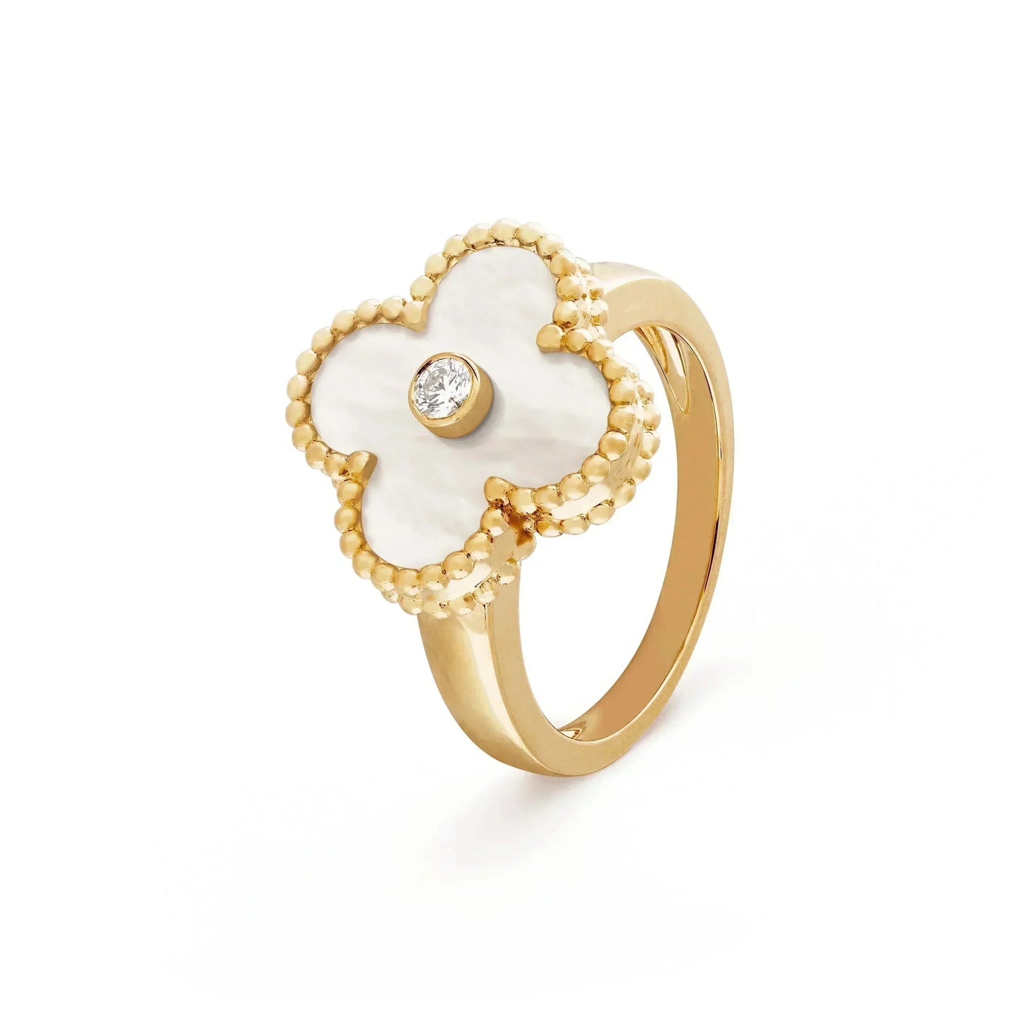[Everoly JW]CLOVER PINK MOP RING GOLD DIAMOND