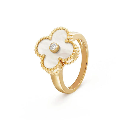 [Everoly JW]CLOVER PINK MOP RING GOLD DIAMOND