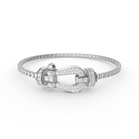 [Everoly JW]FORCE  LARGE HORSESHOE FULL DIAMOND TENNIS BRACELET